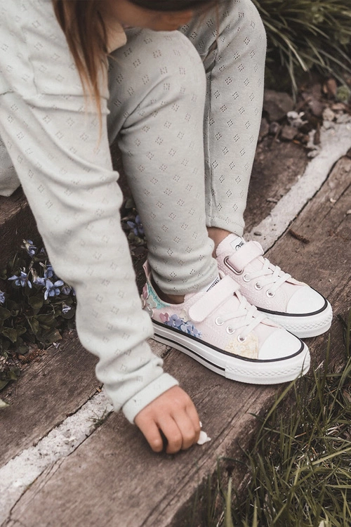 Dziecięce Trampki Materiałowe Print Różowe Buster