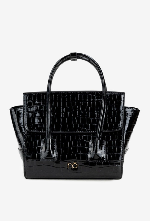 Mała Torebka Kuferek Z Tłoczonym Wzorem NOBO BAG5800-M20 Czarna