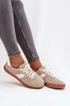 Zamszowe Sneakersy Damskie Vinceza 14029 Beżowe
