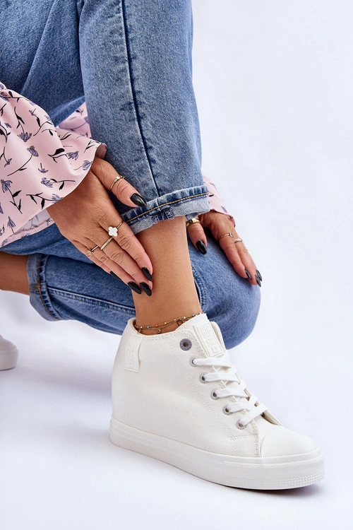 Wysokie Trampki Na Ukrytym Koturnie Big Star LL274035 Białe