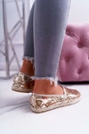 Espadryle Damskie Lu Boo Złote Cekiny