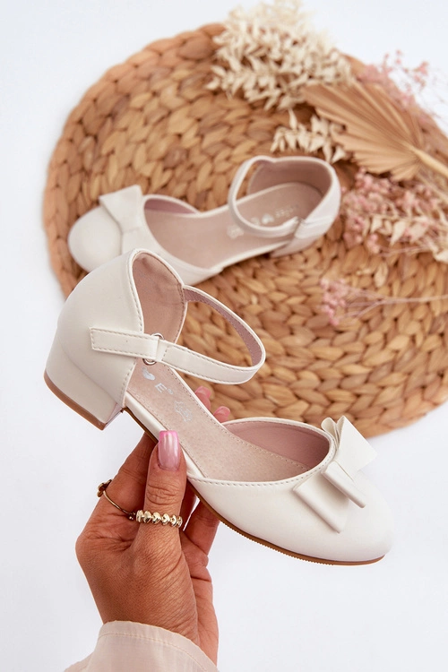 Balerinki Dziewczęce Z Kokardą Białe Andarifa