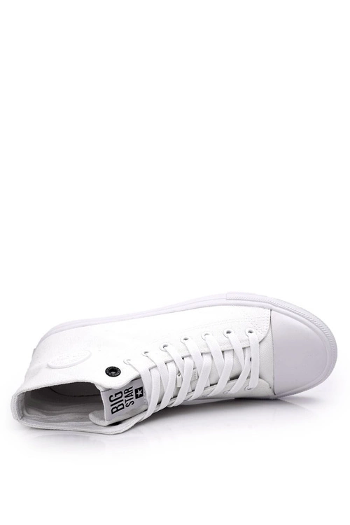 Męskie Klasyczne Wysokie Trampki BIG STAR FF174551 Białe