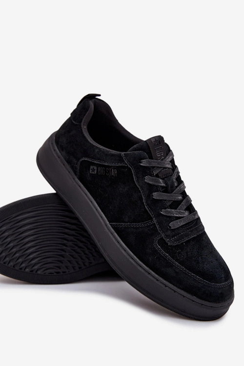 Męskie Sneakersy Na Platformie Zamszowe Big Star OO174012 Czarne