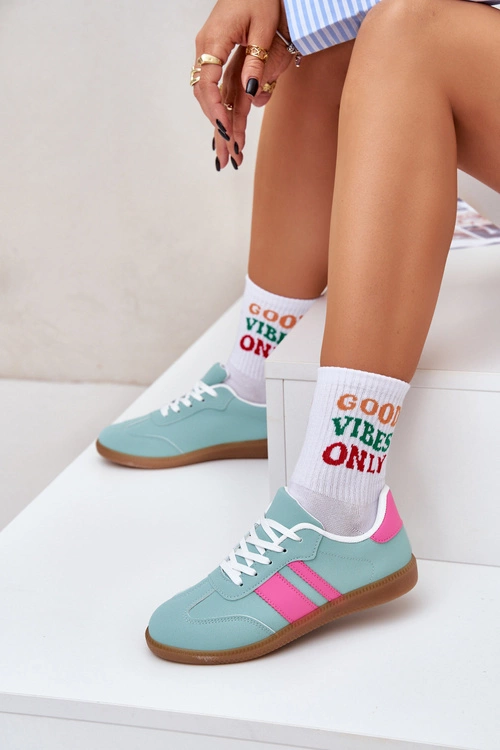 Niskie Sneakersy Damskie Z Eko Skóry Miętowe Nonalorin