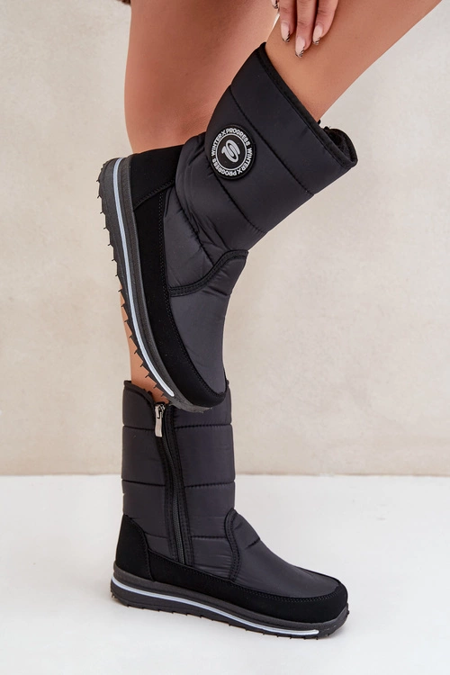 Damskie Śniegowce Na Zamek Progress PROGJ-21-09 Czarne