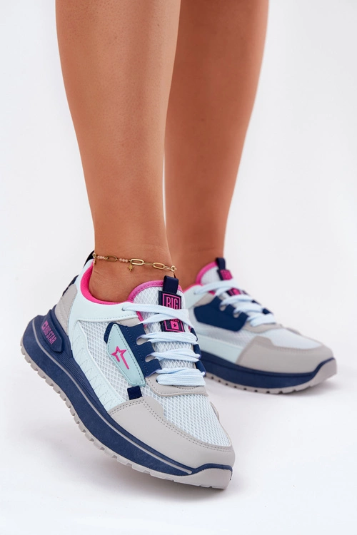 Buty Sportowe Damskie Na Platformie Big Star RR274A225 HI-POLY SYSTEM Niebieskie