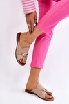 Damskie Zamszowe Klapki Lewski Shoes 3226 Beżowe