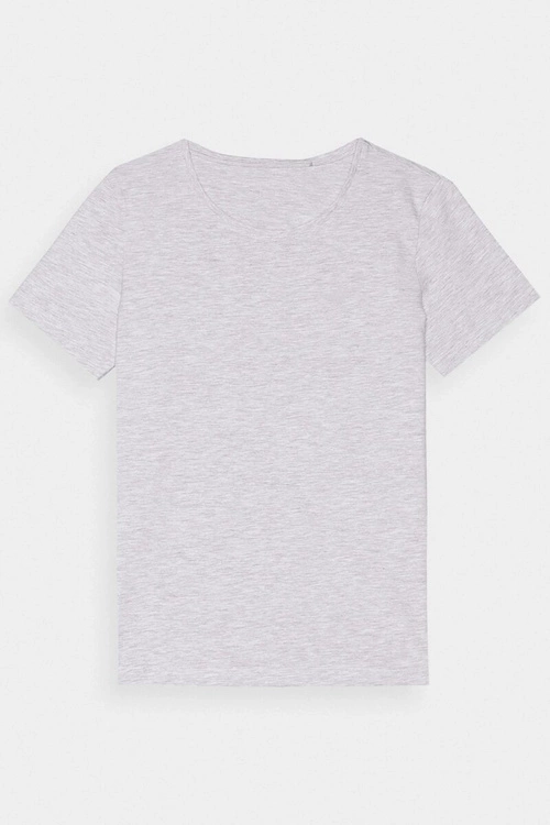 Damski Gładki T-Shirt Z Logo Szary 4F 4FWMM00TTSHF1845-27M