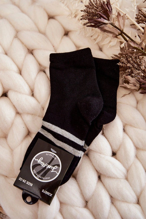 Młodzieżowe Bawełniane Skarpety Za Kostkę Czarne