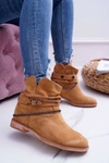 Damskie Botki Na Koturnie A3705 Camel Lucky