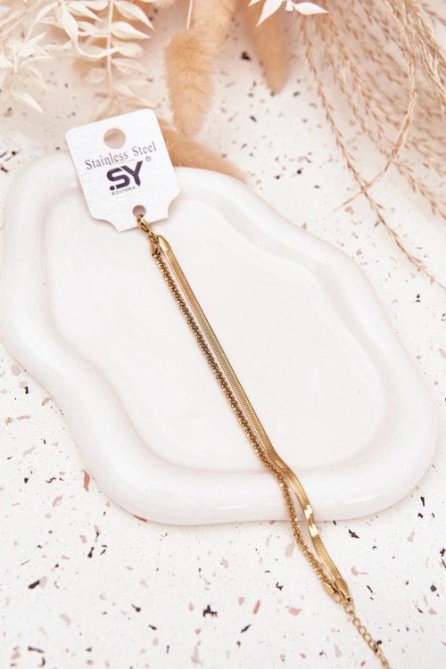 Bransoletka Podwójna Ze Stali Nierdzewnej Złota