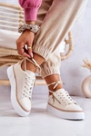 Sportowe Buty Na Platformie Beżowe Louisa