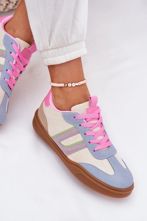 Sneakersy Damskie Z Eko Zamszu Multikolor Satylies