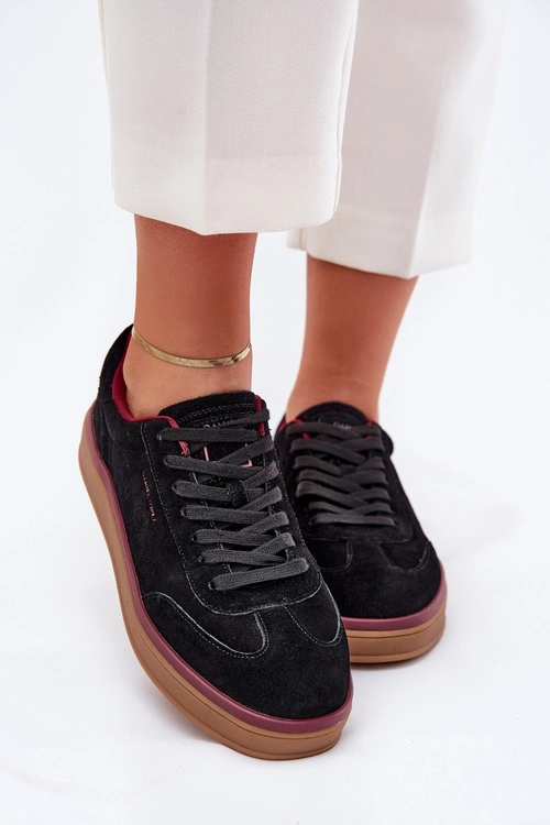 Zamszowe Damskie Sneakersy Daniel Lopez Just Dare SS2D4006 Czarne
