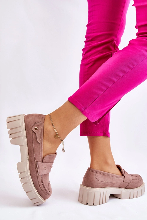 Damskie Zamszowe Wsuwane Półbuty Jasnobrązowe Fiorell