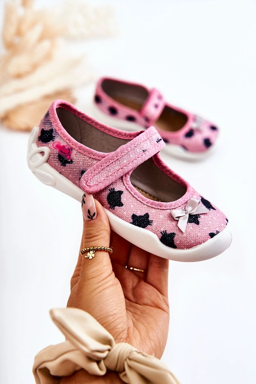 Dziecięce Papcie Baleriny Befado Z Kokardą 114X480 Różowe