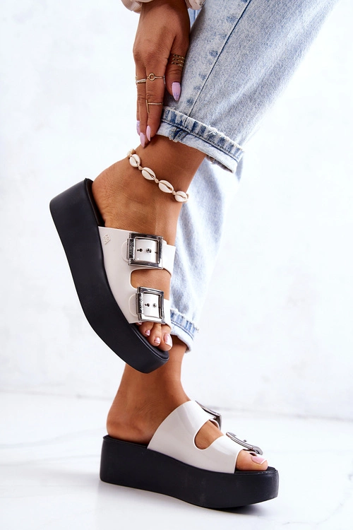 Pachnące Gumowe Klapki ZAXY HH285181 Biało-Czarne