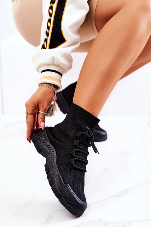 Buty Sportowe Skarpetkowe Czarne Kimberly