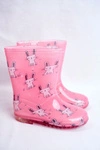 Dziecięce Gumowe Kalosze Różowe Króliczek