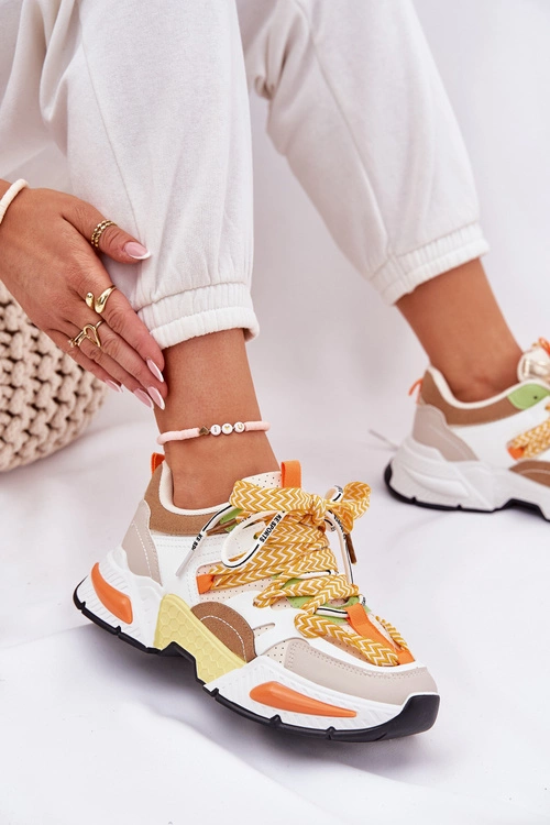 Sneakersy Buty Sportowe Damskie Z Podwójnym Sznurowaniem Multikolor Efobell
