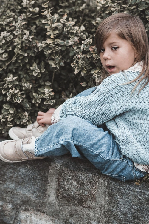 Dziecięce Ocieplane Botki Na Rzepy Big Star KK374189 Beżowo-Złote