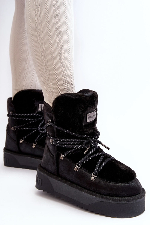 Wegańskie Śniegowce Na Platformie Wodoodporne D.Franklin DFSH371008 Czarne