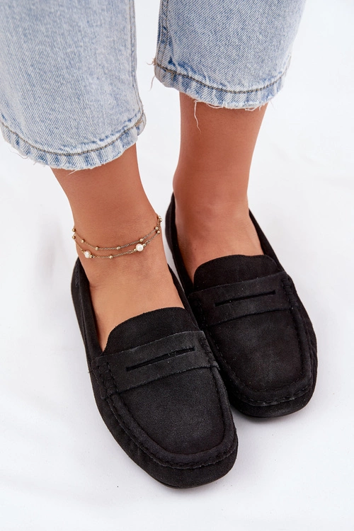 Zamszowe Mokasyny Damskie Big Star RR274948 Czarne