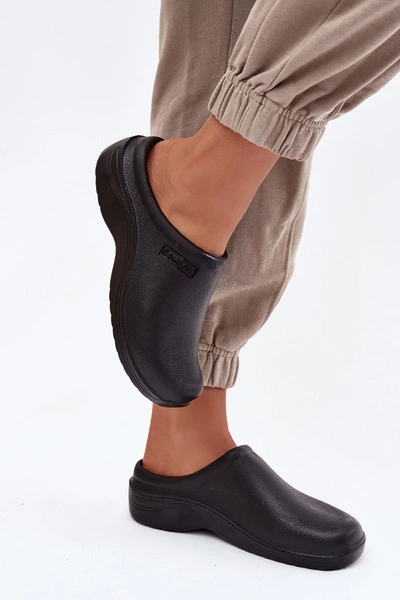 Piankowe Klapki Chodaki Damskie Czarne Parissa