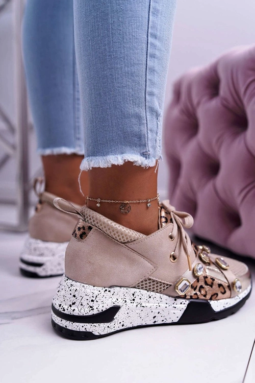 Sportowe Damskie Buty Lu Boo Beżowe Frency