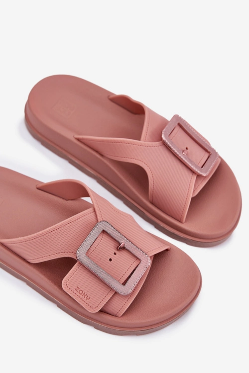 Pachnące Klapki Damskie Z Ozdobną Klamrą ZAXY RR285077 Brudny Róż