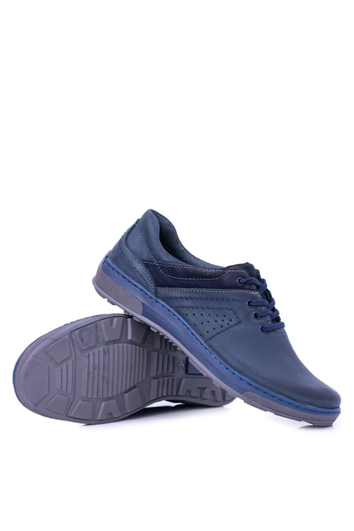 Granatowe Męskie Półbuty Casual Ventrillo