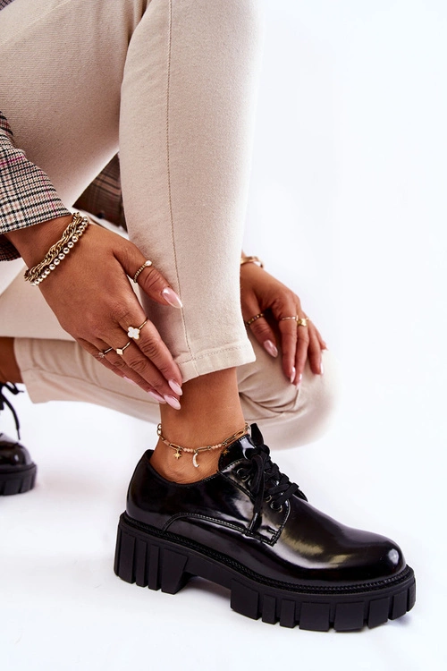 Modne Lakierowane Półbuty La.Fi 210013B-NL Czarne