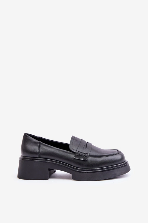 Skórzane Mokasyny Loafersy Damskie D&A JC42-61 Czarne