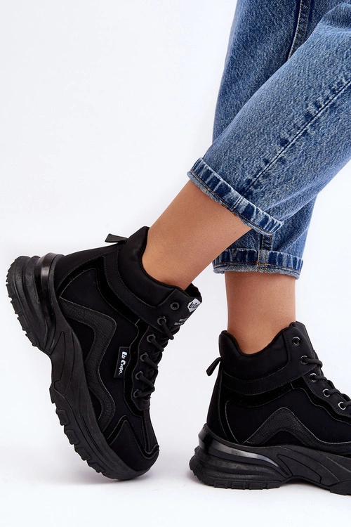 Botki Trapery Damskie Ocieplane Sznurowane Lee Cooper LCJ-23-44-1976L Czarne