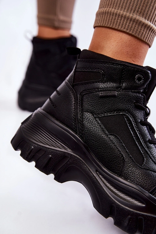 Modne Botki Trapery Memory Foam Big Star KK274371 Czarne