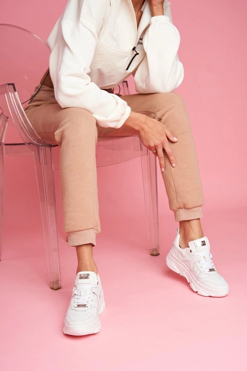 Damskie Sportowe Skórzane Obuwie GOE Białe FF2N3018