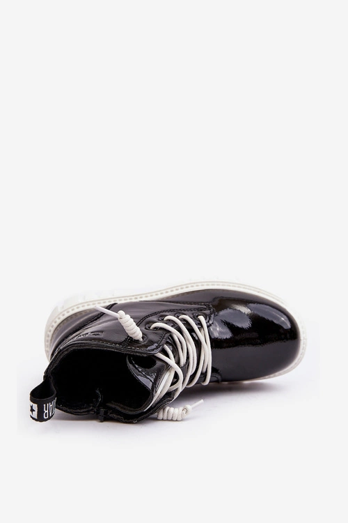 Ocieplane Lakierowane Botki Dziecięce Big Star MM374147 Czarne