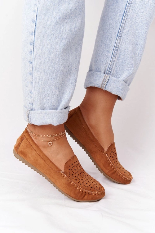 Damskie Zamszowe Mokasyny Camel Molly