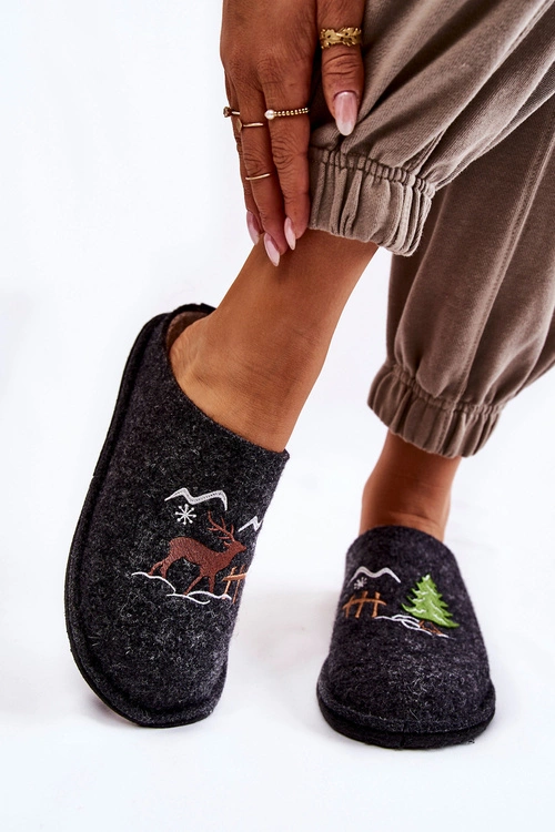 Domowe Papcie Big Star KK276018 Czarno-Beżowe