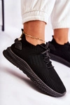 Damskie Sportowe Buty Sneakersy Materiałowe Czarne Storia