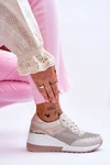 Damskie Skórzane Ażurowe Buty Sportowe Jasnobeżowe Virginia