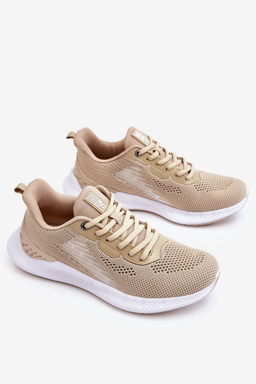 Damskie Lekkie Buty Sportowe Memory Foam System Big Star LL274294 Beżowe