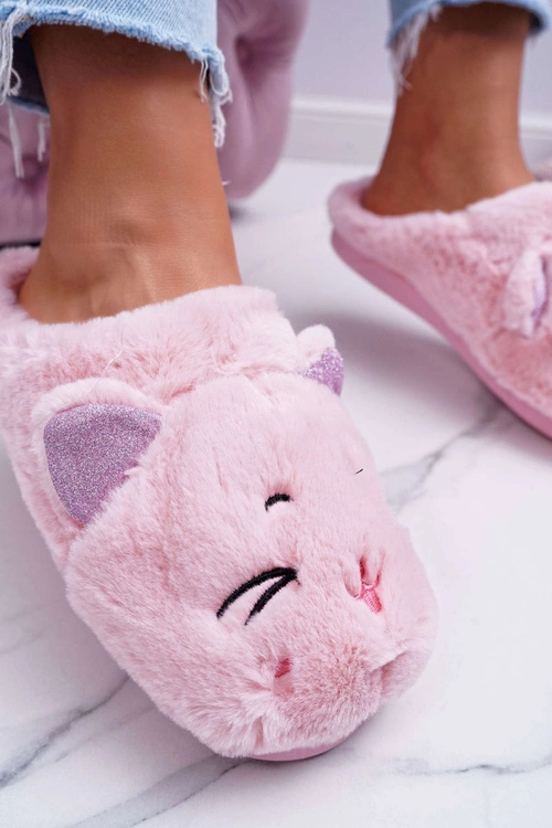 Kapcie Damskie Kotki z Uszami Różowe Sleppyhead