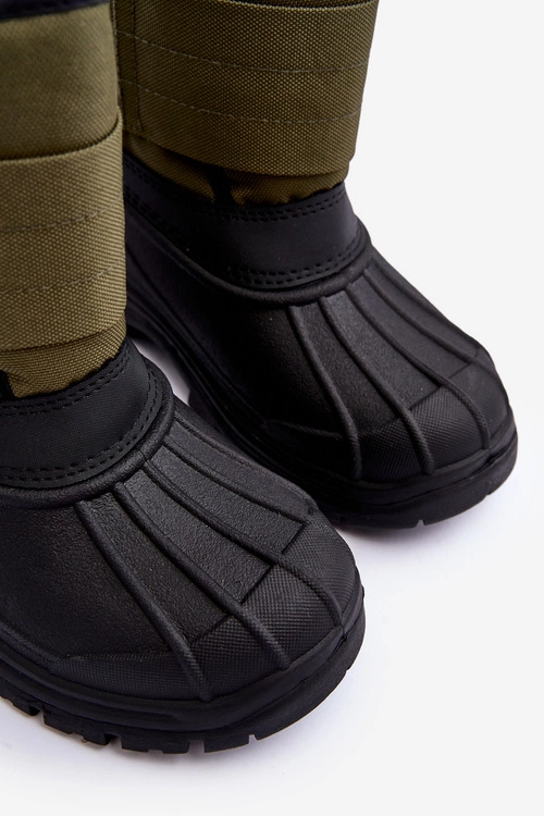 Dziecięce Śniegowce Na Rzep Ocieplane Khaki Big Star MM374123