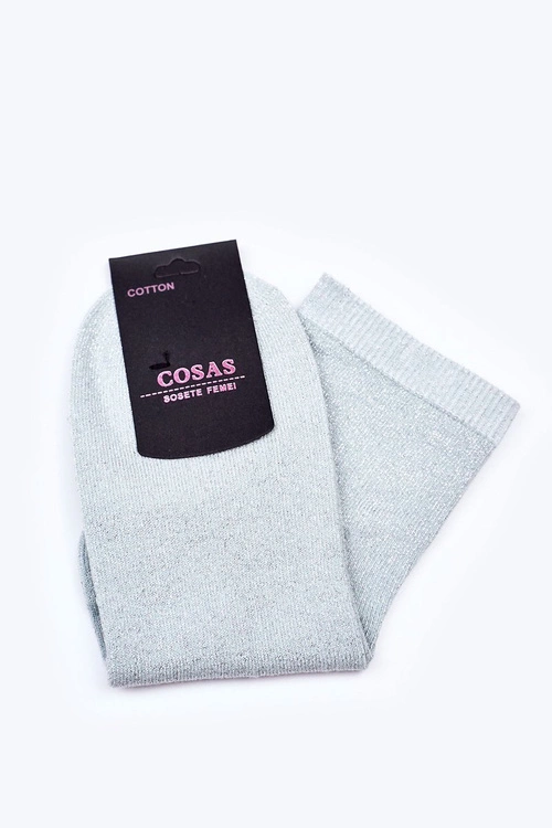 Damskie Bawełniane Skarpetki Ze Srebrną Nitką COSAS Miętowe