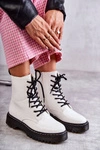 Damskie Ocieplane Botki Wężowe Białe Salma
