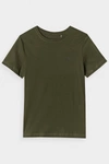 Chłopięcy T-shirt Gładki Bawełniany Khaki 4F 4FJWMM00TTSHM1626-43S