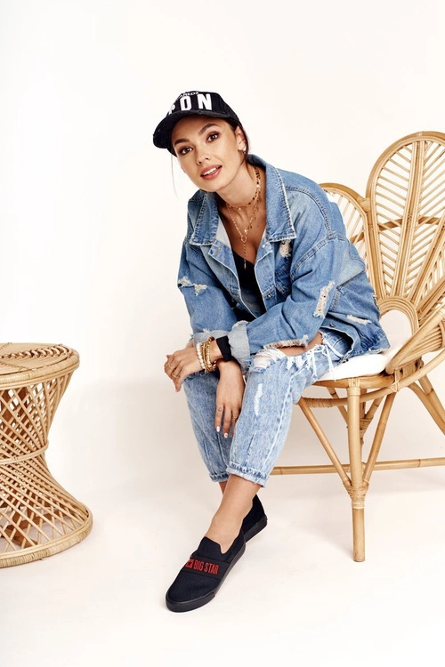 Damskie Tenisówki Slip-on Big Star FF274221 Czarne