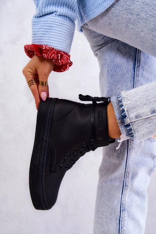 Damskie Wysokie Trampki BIG STAR II274096 Czarne